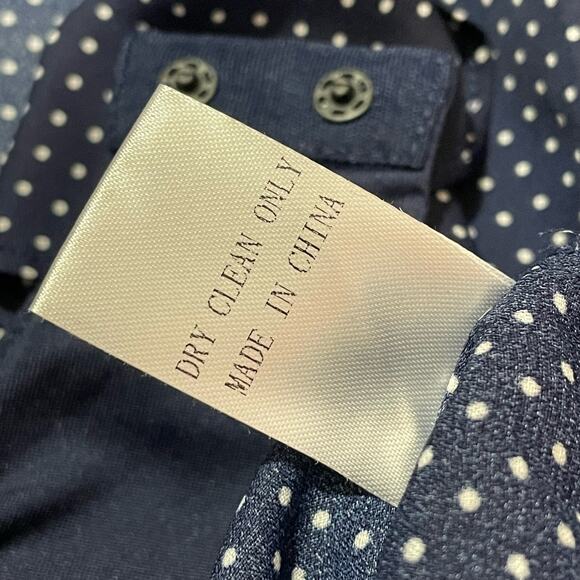 NUDE Polka Dot Ruffle Long Sleeve Thong Bodysuit - Blue - Small - Picture 13 of 15